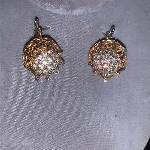 1970 Vintage  Lotus Flower Clip On Earrings